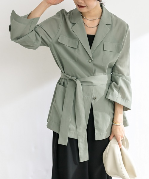 RIVE DROITE(リヴドロワ)の「シアーサファリジャケット(ミリタリージャケット・レディース・カーキ/ベージュ・FREE)」の19枚目の写真
