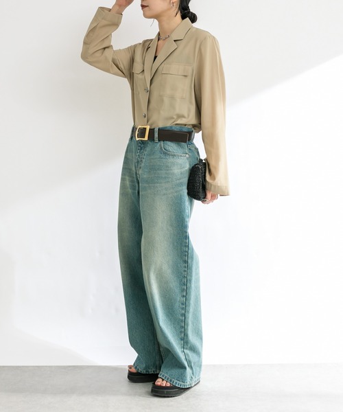 RIVE DROITE(リヴドロワ)の「シアーサファリジャケット(ミリタリージャケット・レディース・カーキ/ベージュ・FREE)」の20枚目の写真