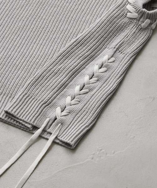 CLEL（クレイル）の「【CLEL】Hand Stitched Side Lace Knit Vest/ハンドステッチ サイドレースニットベスト（ベスト・メンズ・グレー/ブラック/ダークブラウン・XS/S/M/L）」の7枚目の写真