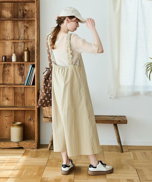 Crisp（クリスプ）の「フリルショルダーAラインワンピース（ワンピース・レディース・チャコール/ベージュ・FREE）」の12枚目の写真