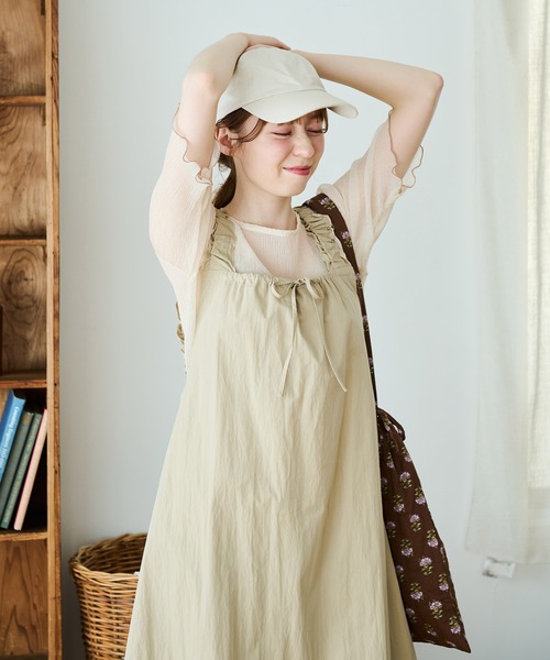 Crisp（クリスプ）の「フリルショルダーAラインワンピース（ワンピース・レディース・チャコール/ベージュ・FREE）」の15枚目の写真