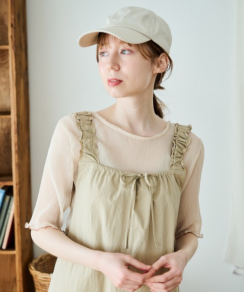 Crisp（クリスプ）の「フリルショルダーAラインワンピース（ワンピース・レディース・チャコール/ベージュ・FREE）」の16枚目の写真