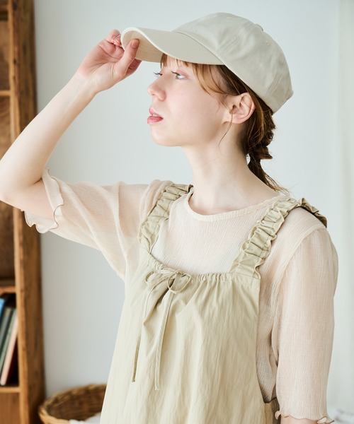 Crisp（クリスプ）の「フリルショルダーAラインワンピース（ワンピース・レディース・チャコール/ベージュ・FREE）」の17枚目の写真