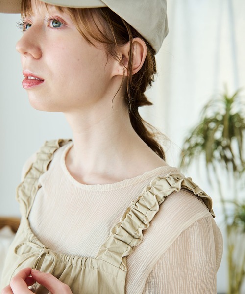 Crisp（クリスプ）の「フリルショルダーAラインワンピース（ワンピース・レディース・チャコール/ベージュ・FREE）」の19枚目の写真