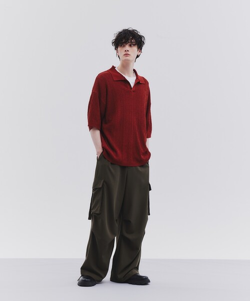 tk.TAKEO KIKUCHI（ティーケータケオキクチ）の「◆スキッパーニットポロシャツ（ポロシャツ・メンズ・ダークブラウン/グリーン系/オフホワイト/ブラック/ブルー/ブラウン系その他・03/02）」の14枚目の写真