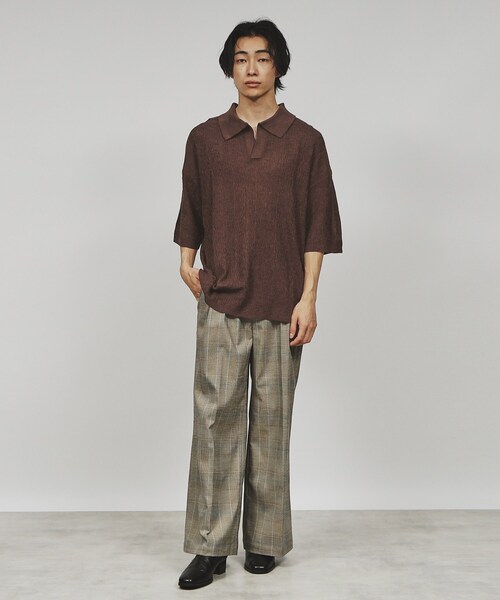 tk.TAKEO KIKUCHI（ティーケータケオキクチ）の「◆スキッパーニットポロシャツ（ポロシャツ・メンズ・ダークブラウン/グリーン系/オフホワイト/ブラック/ブルー/ブラウン系その他・03/02）」の21枚目の写真