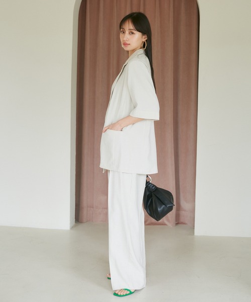 値下げ中！！【接触冷感・洗える】美easyリネンライクハーフスリーブジャケット 楽天市場】【美easy】リネンライクハーフスリーブジャケット