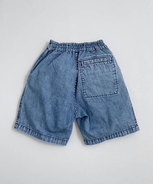 ARCH & LINE（アーチアンドライン）の「LIGHT DENIM SHORTS 薄手デニム 甚平（デニムパンツ・キッズ・ブラック/ブルー/グレー/アクア・S/M/L/XL）」の12枚目の写真