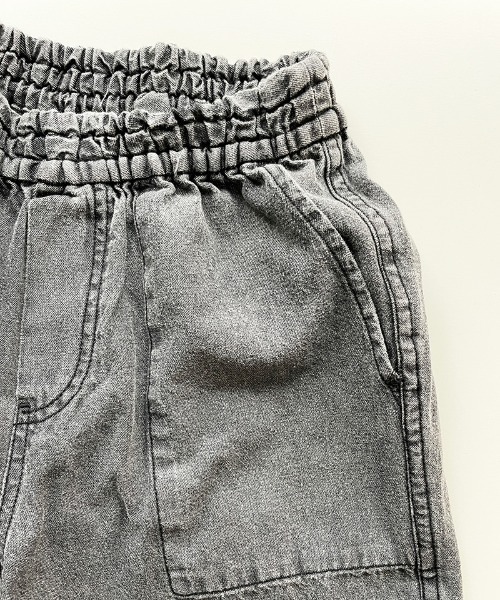 ARCH & LINE（アーチアンドライン）の「LIGHT DENIM SHORTS 薄手デニム 甚平（デニムパンツ・キッズ・ブラック/ブルー/グレー/アクア・S/M/L/XL）」の16枚目の写真