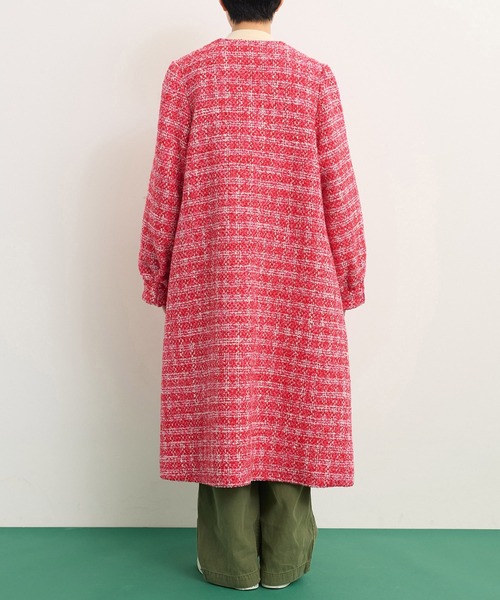 Dot＆Stripes CHILD WOMAN（ドットアンドストライプス　チャイルドウーマン）の「ファンシーツイード チェックコート（その他アウター・レディース・ピンク・FREE）」の17枚目の写真