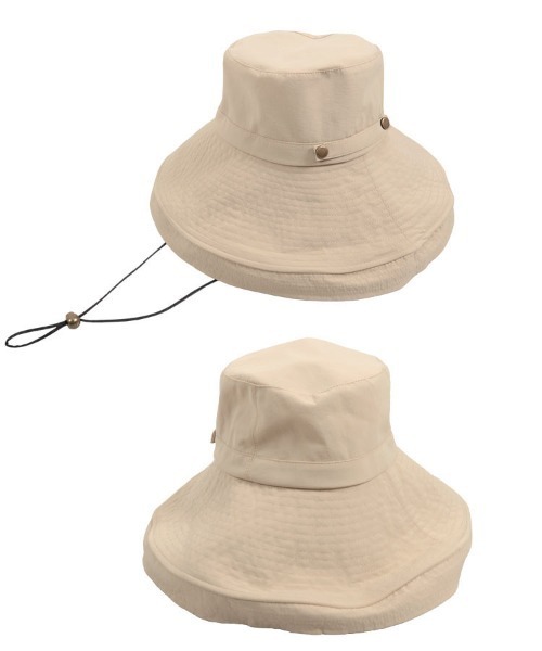 KOBE LETTUCE（コウベレタス）の「UVカットつば広ブリムハット（ハット・レディース・ベージュ/グレイッシュベージュ/ブラック・FREE）」の8枚目の写真