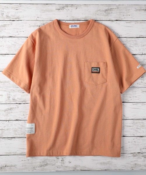 Right-on(ライトオン)の「【OVRC】【OVRC】別注ラバーネームポケットT(Tシャツ/カットソー・メンズ・オレンジ/ホワイト・XL/M/L)」の9枚目の写真
