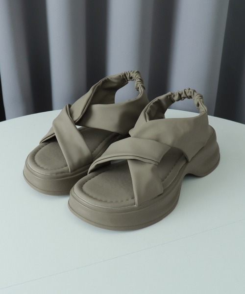 Miniministore(ミニミニストア)の「厚底サンダル レディース クロスベルト(サンダル・レディース・カーキ/オフホワイト/ブラック・24.0cm/25.0cm/22.5cm/23.5cm/24.5cm/23.0cm)」の12枚目の写真