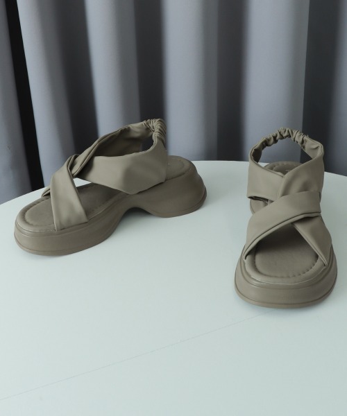 Miniministore(ミニミニストア)の「厚底サンダル レディース クロスベルト(サンダル・レディース・カーキ/オフホワイト/ブラック・24.0cm/25.0cm/22.5cm/23.5cm/24.5cm/23.0cm)」の13枚目の写真