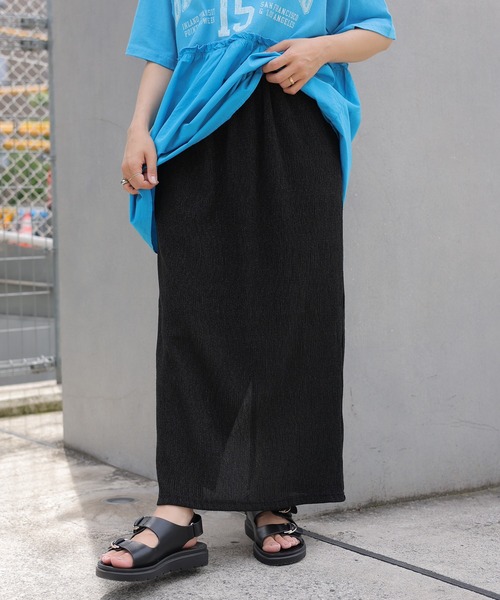 LEPSIM（レプシィム）の「ラメリブナロースカート　124068（スカート・レディース・ブラック/イエロー/グレー・FREE）」の2枚目の写真