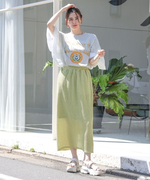 LEPSIM（レプシィム）の「ラメリブナロースカート　124068（スカート・レディース・ブラック/イエロー/グレー・FREE）」の18枚目の写真