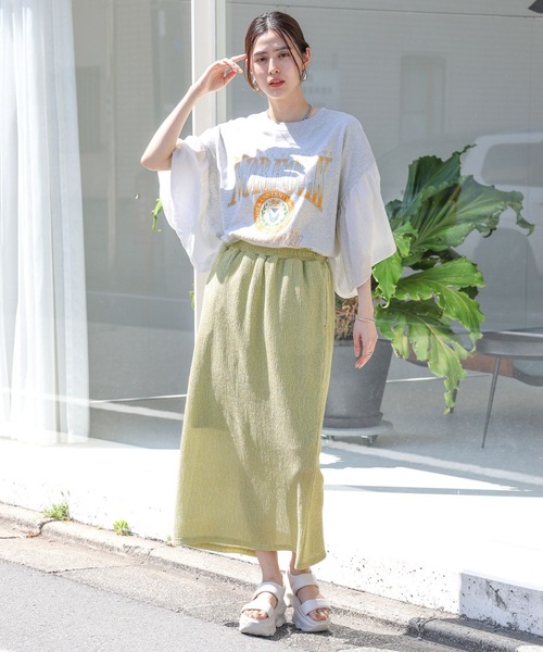 LEPSIM（レプシィム）の「ラメリブナロースカート　124068（スカート・レディース・ブラック/イエロー/グレー・FREE）」の19枚目の写真