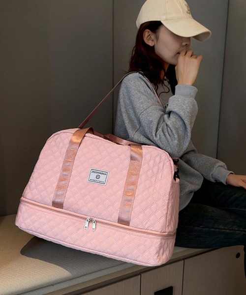 LA VORAGINE(ラ ヴォラジネ)の「大容量トートバッグ トラベル旅行バッグ ボストンバッグ(ボストンバッグ・レディース・ブラック/アイボリー/ブルー/ピンク/パープル・FREE)」の5枚目の写真