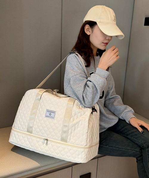 LA VORAGINE(ラ ヴォラジネ)の「大容量トートバッグ トラベル旅行バッグ ボストンバッグ(ボストンバッグ・レディース・ブラック/アイボリー/ブルー/ピンク/パープル・FREE)」の8枚目の写真