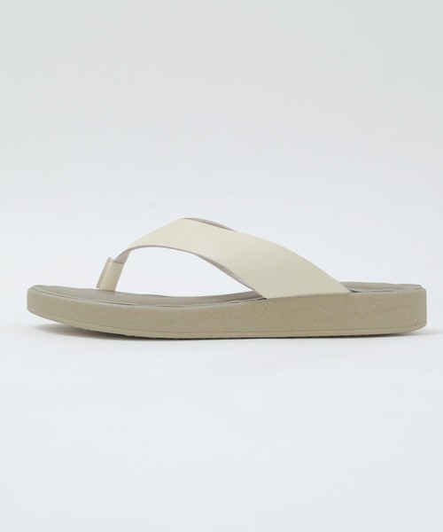 Sunny sportsサニースポーツ レザー トングサンダル ナチュラル 42 日本製 トングサンダル スポサン レディース（サンダル