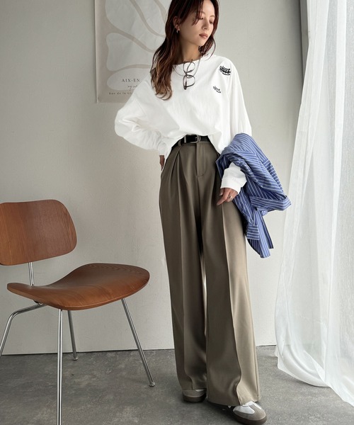 Java（ジャバ）の「《Javaジャバコラボ》散りばめられたロゴ刺繍がトレンド感満載。コットン100%長袖プルオーバー（Tシャツ/カットソー・レディース・オフホワイト/ブラック/オートミール・X-LARGE/SMALL/MEDIUM/LARGE）」の20枚目の写真