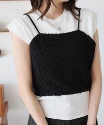 ビスチェキャミ+袖タックデザインTシャツ