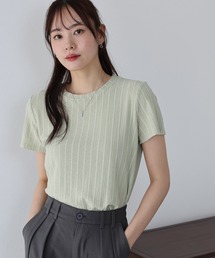 BLUEEAST（ブルーイースト）の「ストライプジャガードTシャツ（Tシャツ/カットソー・レディース）」