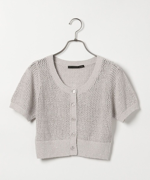 BEO32 ヴァレンティノ スパンコール装飾 ハイネックニット グレー FABIANA FILIPPI】 【スパンコール付きモヘアハンドクラフト