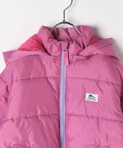 BAYFLOW（ベイフロー）の「[軽くてあったか♪] エアサーマルフードジャケット (KIDS)（ダウンジャケット/コート・キッズ・ブラック/カーキ/ブルー/パープル/ピンク・110cm/120cm/130cm/140cm/150cm）」の19枚目の写真