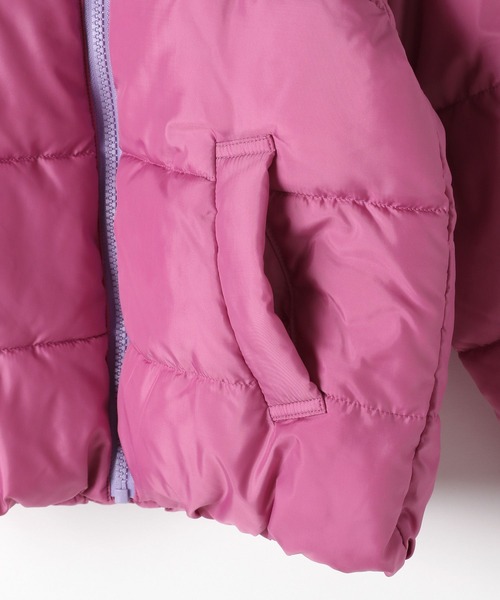 BAYFLOW（ベイフロー）の「[軽くてあったか♪] エアサーマルフードジャケット (KIDS)（ダウンジャケット/コート・キッズ・ブラック/カーキ/ブルー/パープル/ピンク・110cm/120cm/130cm/140cm/150cm）」の21枚目の写真