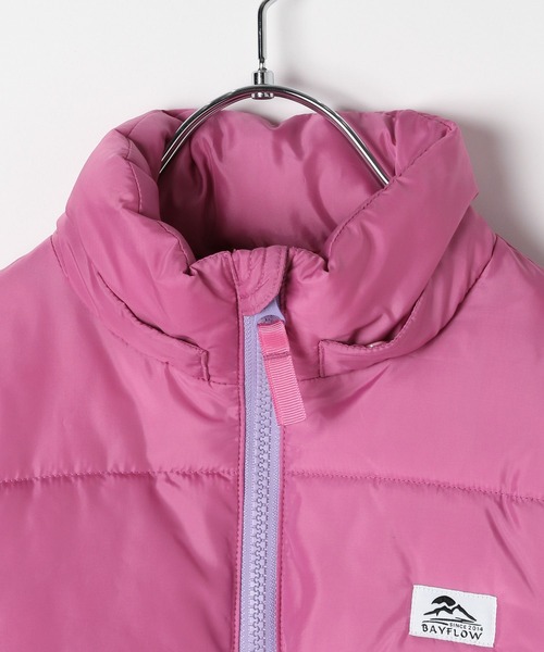 BAYFLOW（ベイフロー）の「[軽くてあったか♪] エアサーマルフードジャケット (KIDS)（ダウンジャケット/コート・キッズ・ブラック/カーキ/ブルー/パープル/ピンク・110cm/120cm/130cm/140cm/150cm）」の15枚目の写真