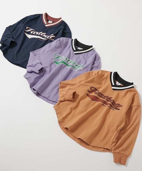 devirock(デビロック)の「綿100% リブライン Vネック プルオーバー(Tシャツ/カットソー・キッズ・ダークネイビー/パープル系/オレンジ系5・100cm/110cm/120cm/130cm/140cm/150cm/160cm)」の15枚目の写真