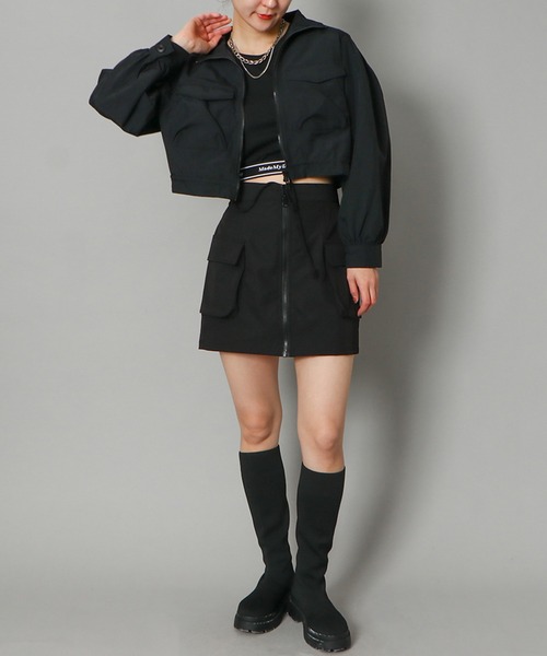 GORGE（ゴージ）の「《ショート丈×スタンドZIP》レディース ナイロン ブルゾン アウター 羽織り 春秋（ブルゾン・レディース・ブラック/アイボリー/チャコールグレー・F）」の5枚目の写真