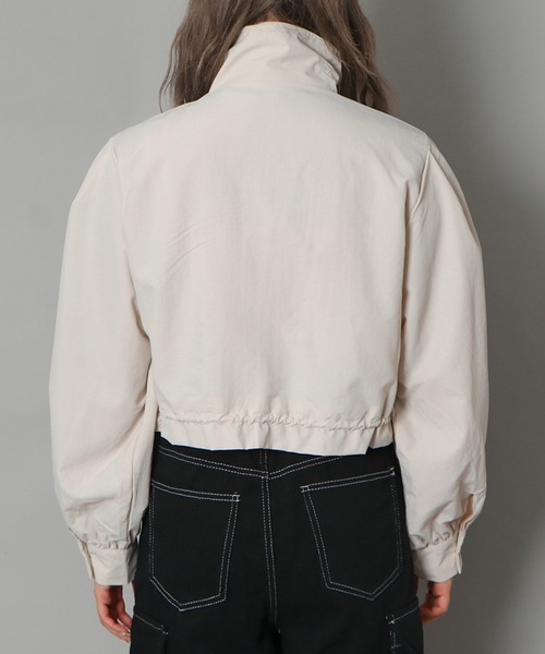 GORGE（ゴージ）の「《ショート丈×スタンドZIP》レディース ナイロン ブルゾン アウター 羽織り 春秋（ブルゾン・レディース・ブラック/アイボリー/チャコールグレー・F）」の11枚目の写真