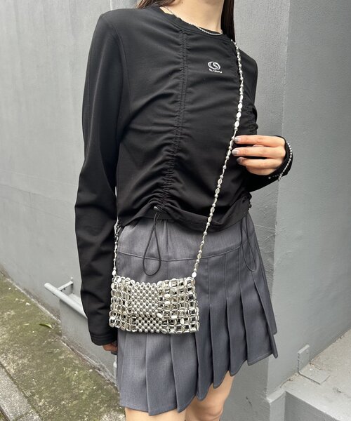 WHO'S WHO gallery(フーズフーギャラリー)の「メタルビーズフラップBAG(ショルダーバッグ・レディース・シルバー・FREE)」の6枚目の写真