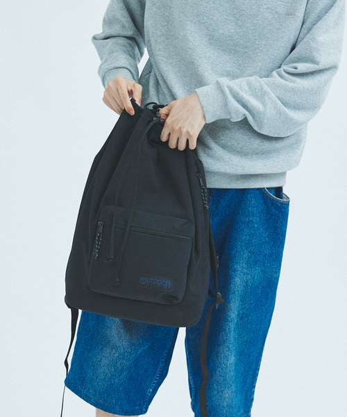 OUTDOOR PRODUCTS(アウトドアプロダクツ)の「OUTDOOR PRODUCTS / アウトドアプロダクツ 417別注 キンチャクバックパック(バックパック/リュック・メンズ・ブラック/ブラウン・FREE)」の14枚目の写真