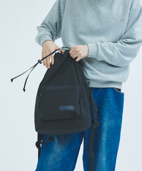 OUTDOOR PRODUCTS(アウトドアプロダクツ)の「OUTDOOR PRODUCTS / アウトドアプロダクツ 417別注 キンチャクバックパック(バックパック/リュック・メンズ・ブラック/ブラウン・FREE)」の15枚目の写真