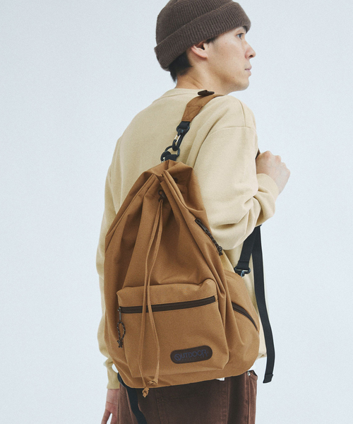 OUTDOOR PRODUCTS(アウトドアプロダクツ)の「OUTDOOR PRODUCTS / アウトドアプロダクツ 417別注 キンチャクバックパック(バックパック/リュック・メンズ・ブラック/ブラウン・FREE)」の21枚目の写真