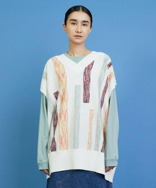 FRAPBOIS（フラボア）の「グラーデベスト（ベスト・レディース・オフホワイト/ブラック・1）」の13枚目の写真