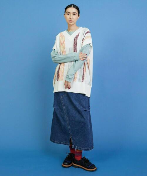 FRAPBOIS（フラボア）の「グラーデベスト（ベスト・レディース・オフホワイト/ブラック・1）」の14枚目の写真