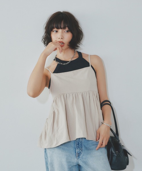 BARRETTA（バレッタ）の「バルーンキャミソールビスチェ（Tシャツ/カットソー・レディース・グレー/ブラック・FREE）」の14枚目の写真