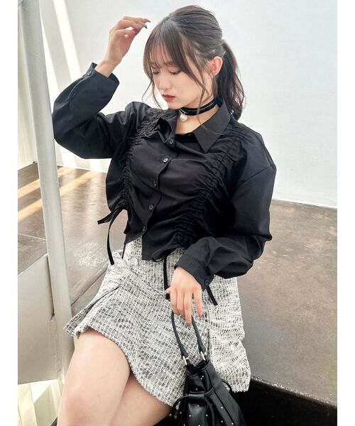 セール】ドロストリボンショートブラウス（シャツ/ブラウス