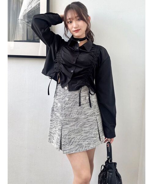 RESEXXY(リゼクシー)の「ドロストリボンショートブラウス(シャツ/ブラウス・レディース・ホワイト/ブラック・FREE)」の8枚目の写真