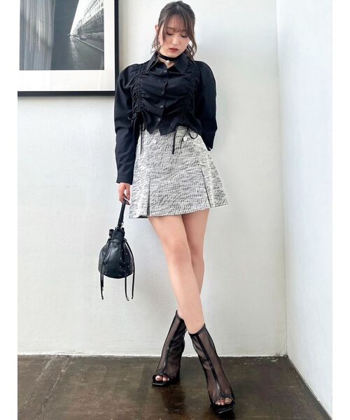 RESEXXY(リゼクシー)の「ドロストリボンショートブラウス(シャツ/ブラウス・レディース・ホワイト/ブラック・FREE)」の11枚目の写真