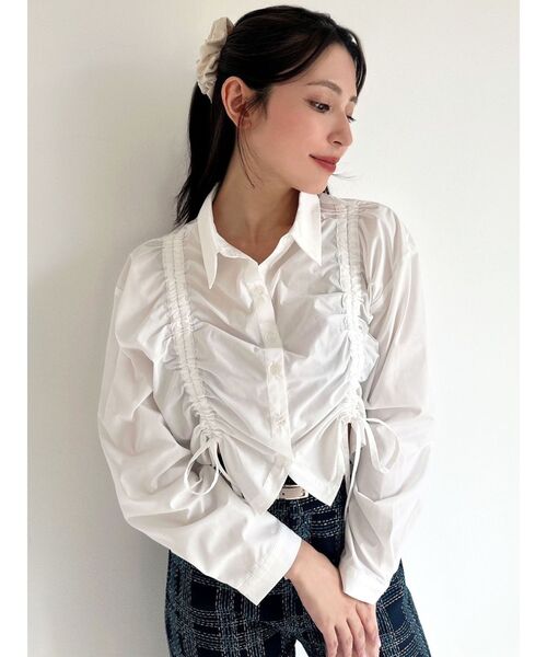 RESEXXY(リゼクシー)の「ドロストリボンショートブラウス(シャツ/ブラウス・レディース・ホワイト/ブラック・FREE)」の13枚目の写真