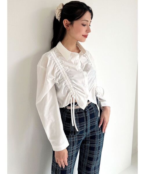 RESEXXY(リゼクシー)の「ドロストリボンショートブラウス(シャツ/ブラウス・レディース・ホワイト/ブラック・FREE)」の14枚目の写真