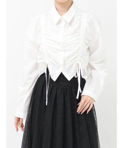 RESEXXY(リゼクシー)の「ドロストリボンショートブラウス(シャツ/ブラウス・レディース・ホワイト/ブラック・FREE)」の5枚目の写真