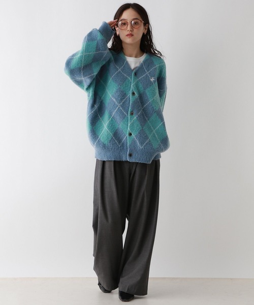 BEVERLY HILLS POLO CLUB（ビバリーヒルズポロクラブ）の「BEVERLY HILLS POLO CLUB/チェックニットカーディガン（カーディガン/ボレロ・レディース・オレンジ/パープル・FREE）」の7枚目の写真