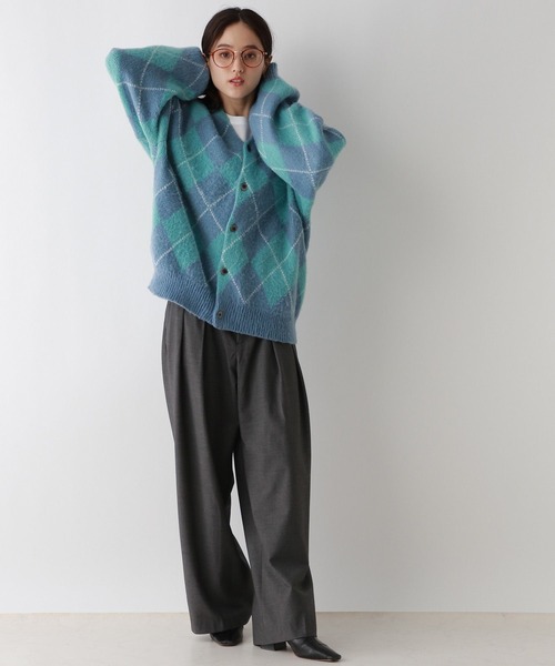 BEVERLY HILLS POLO CLUB（ビバリーヒルズポロクラブ）の「BEVERLY HILLS POLO CLUB/チェックニットカーディガン（カーディガン/ボレロ・レディース・オレンジ/パープル・FREE）」の8枚目の写真