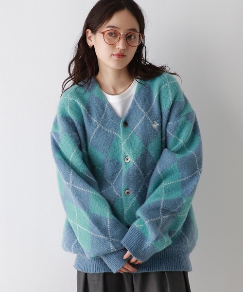 BEVERLY HILLS POLO CLUB（ビバリーヒルズポロクラブ）の「BEVERLY HILLS POLO CLUB/チェックニットカーディガン（カーディガン/ボレロ・レディース・オレンジ/パープル・FREE）」の9枚目の写真